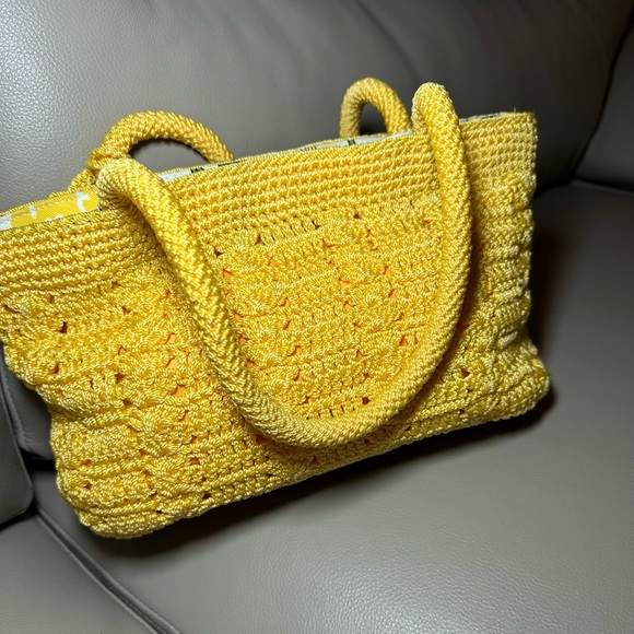 NWOT Crocheted Bag by SAK Bright Yellow - Great for Vacations and Casual Days - Picture 3 of 8